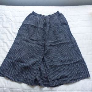 Uniqlo Ines De La Fressange Linen Navy Skirt 0